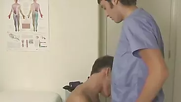 Blonde twink Josh Vonn blows cock and hard fucked by doctor