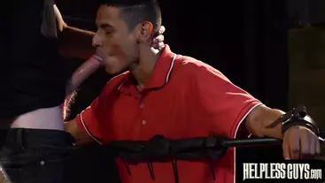 Latino twink Rodrigo impaled on huge cock after wet blowjob