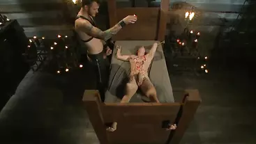 Christian Wilde Tyler Sweet Caged Sex Slave Endures A Beating Hot Wax And Hard Stockade Fuck