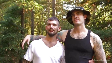 Chris Harder Christian Wilde Wild Country Hiker Is horny Bound Fucked By Woods Survivalist