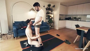 Jock stepson gets full physical from his stepdad