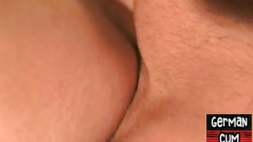 German hunk bottom ass creampied after bareback anal