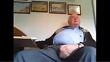 British step dad stroking nice uncut cock on cam