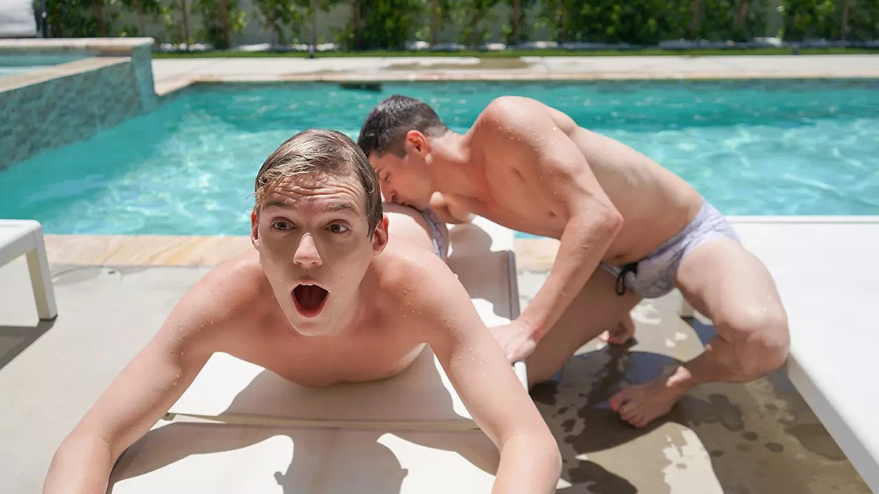 Outdoor Pool Party - Pool party turns into a wild ass fucking marathon! - Gay Porn