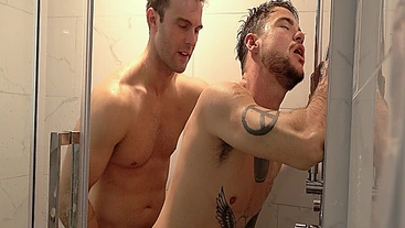 Gabriel Clarke and Tommy Tanners intense fuck in the bathroom