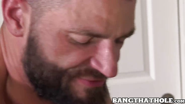 Hunky bearded gays Wesley Woods and Jake Morgan raw fucking