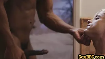 BBC dirty gay fucks white gay in anal hole in bathroom