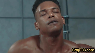 Black gay loves pounding BBC stud in anal hole in missionary