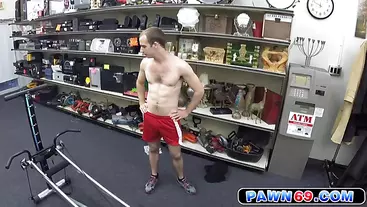 Hunk fitness instructor gets slammed by the pawn keeper for cash