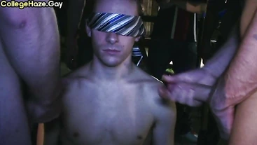 Str8 hazed blindfolded studs jerk cocks outdoor 4 fraternity