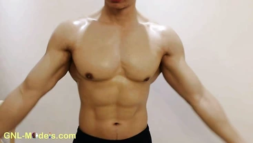 Lean muscle ripped fitness athletic guy shows his body! Love it, come join more GNL!