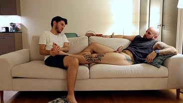 Massaging my friend's feet and legs until he gets boner… so gay…