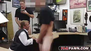 The Groom suck a big cock and get anal fucked at the pawnshop