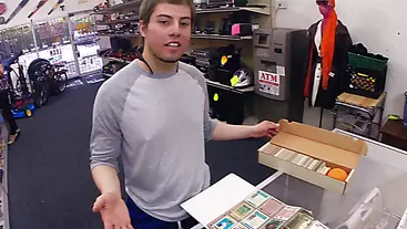 Hot college teen guy gets his ass fucked around with straight huge cock in the shop