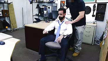 Handsome straight pervert pawnshop owner screwed his anxious guy costumer in the ass