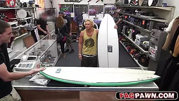 Blonde Surfer suck my dick and fucks him in the anal