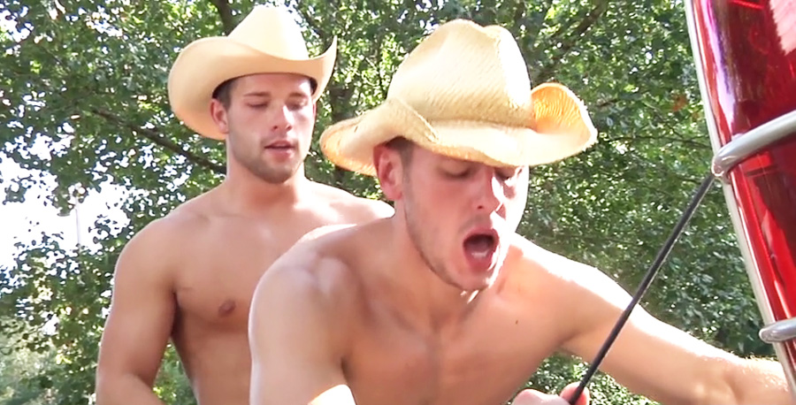 Cowboy Gay Porn Football - Cowboys Brenner Bolton and Luke Adams gay fucked hard at the back of the  car - Gay Porn