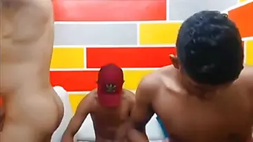 Camshow with Three Sexy Colombian Studs