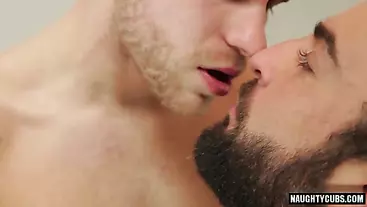 Brunette gay anal sex and cumshot
