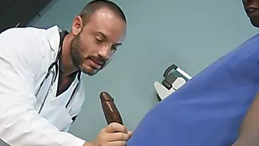 An experienced doctor wknows what such a hunky patient needs