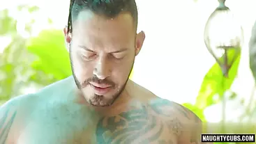 Latin gay anal sex with facial