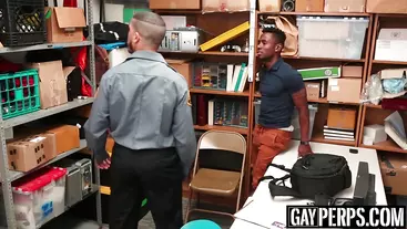 Security officer destroys a young ebony shoplifters ass