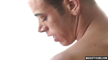 Brunette gay anal sex with facial