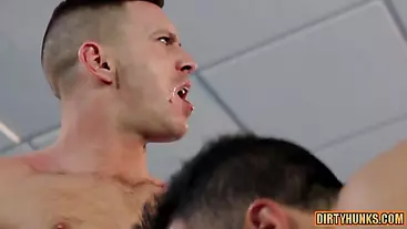 Muscle gay anal sex with facial cum