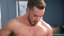 Muscle gay rimjob with eating cum