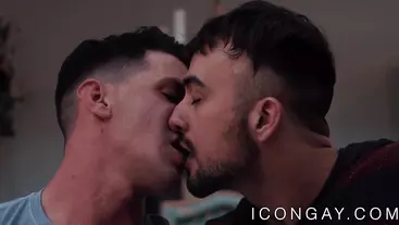 Bearded homo anally fucked by his big dicked lover