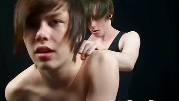 Young little gay jerks off before being butt pounded hard
