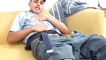 Young latino playing with his ass and jerking for a cumshot