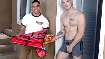 That pizza delivery turned into anal fuck fest in his flat