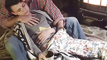 Young twink snuggles up with stepdad and enjoy anal sex